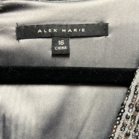 Alex Marie metallic long sleeve dress with zipper up the back size 16 - Picture 2 of 4